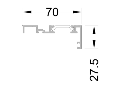 Профиль подцокольный комбинированный (теплый) ALUMARK  6м Неокрашенный Изображение
