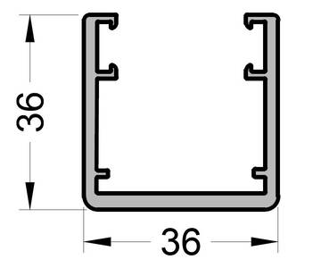 Профиль рамы французского балкона, 36 х 36 мм, 6м неокрашенный Изображение