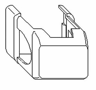 Накладка декоративная нижней петли на раме короткая, черная Изображение