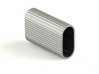 Штанга овальная алюм. рифленая, 30x15мм, L=3000 мм, толщина=1,3мм, Серебро. FIRMAX Изображение