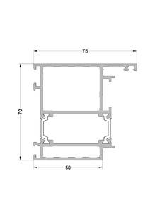 Рама дверная наружного открывания ALUMARK 75/50 мм 6.5м 7024 мат Изображение