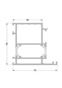 Рама дверная внутреннего открывания ALUMARK 75/50 мм 6.5м RAL 8017 Изображение
