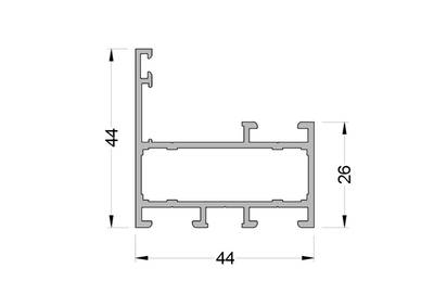 Рама оконная ALUMARK 44/26 мм 6м Неокрашенный Изображение