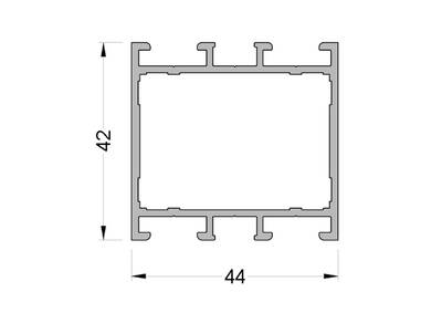 Рама оконная без уса ALUMARK 42/42 мм 6м RAL9016 Изображение