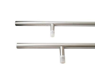 Ручка для алюминиевых дверей со смещением, комплект с креплением L= 1800, м/о 1300, D=32, матов. Изображение