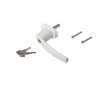 Ручка оконная с ключом Internika, 35 мм, белая, с винтами Изображение