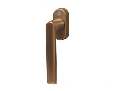 Ручка оконная алюминиевая  HOPPE Hamburg SecuForte с логотипом VEKA, штифт vario fit 32-42 мм, 45°, 2 винта М5х45,  2 винта М5х50, бронза Изображение 2