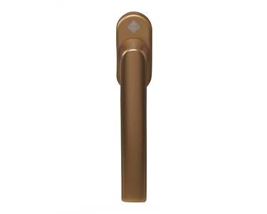 Ручка оконная алюминиевая  HOPPE Hamburg SecuForte с логотипом VEKA, штифт vario fit 32-42 мм, 45°, 2 винта М5х45,  2 винта М5х50, бронза Изображение 3
