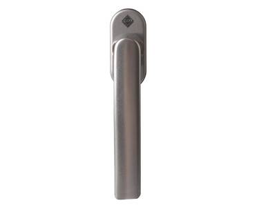 Ручка оконная алюминиевая HOPPE Hamburg SecuForte с логотипом VEKA, штифт vario fit 32-42 мм, 45°, 2 винта М5х45,  2 винта М5х50, титан Изображение 3