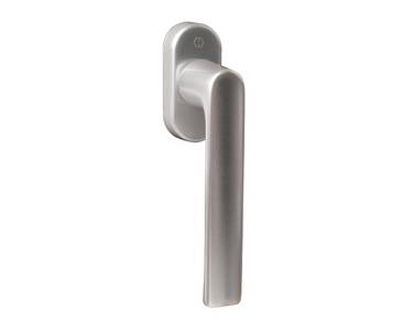 Ручка оконная алюминиевая  HOPPE Hamburg SecuForte, штифт vario fit 32-42 мм, 45°, 2 винта М5х45,  2 винта М5х50, серебро Изображение 5