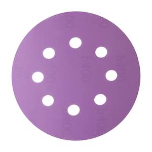 Шлиф круг HANKO PP627 Purple Paper 125мм 8отв Р180 на бум основе липучка Изображение