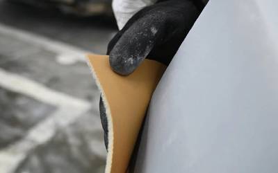 Шлиф мат SANDWOX Gold 115*125мм P180 на бум основе с поролоном Изображение 2