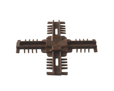 Соединение декоративное крестовое Isabel, 18x8, коричневое для двустороннего профиля Изображение 2