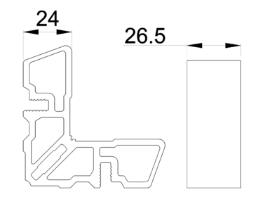 Соединитель угловой внутренний 24x26.5mm ALUMARK Изображение