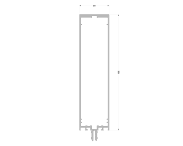 Стойка и ригель ALUMARK 195 мм 6.8м Белый RAL9016 Изображение