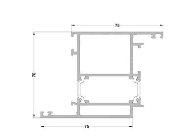Створка дверная ALUMARK 75/75 мм 6.5м 7024 матовый Изображение
