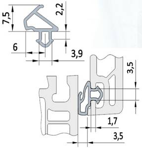 Уплотнитель DEVENTER для профиля KBE 228 (рама, створка),черный Изображение