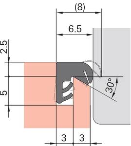 Уплотнитель для деревянных евроокон DEVENTER на наплав створки, ширина паза 3 мм, ТЭП, графитовый серый RAL 7024 Изображение 3