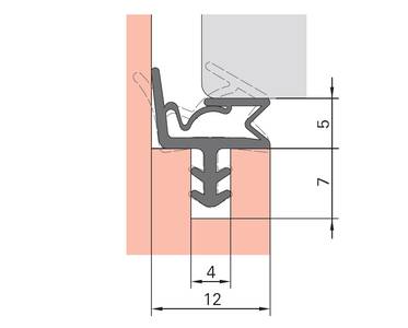 Уплотнитель контурный для межкомнатных дверей DEVENTER, ТЭП, серый RAL 7040 Изображение 4