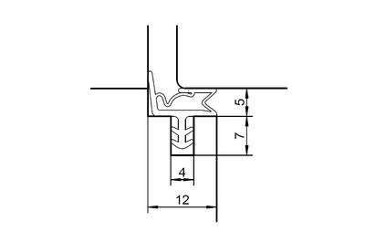 Уплотнитель контурный для межкомнатных дверей DEVENTER, ТЭП, серый RAL 7040 Изображение 3