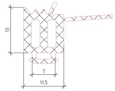 Уплотнитель стойки внутренний ALUMARK 12мм EPDM 50м черный Изображение
