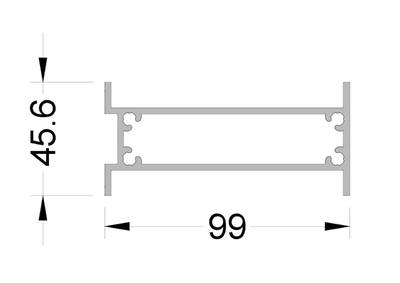 Вставной профиль 45,4х100 мм 6.8м неокрашенный Изображение