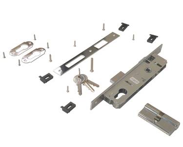 Замок ригельный с защелкой ELEMENTIS 153/F23/25/85/8 c ответной планкой, 2 накладки с ПЦ 35х35, 3 ключа Изображение 3