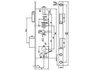 Замок Elementis с защелкой 9225/PZ/F16/25/92/8, серебро Изображение 3