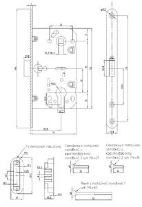 Замок магнитный ELEMENTIS с ответной планкой, 50x85x18, PZ, универсальный, бронза античная Изображение