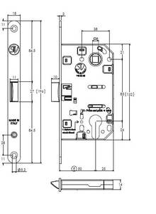 Замок механический под цилиндр 50x8x85 ширина штульпа 18 мм, универсальный, c винтами, белый крашенный Изображение 2