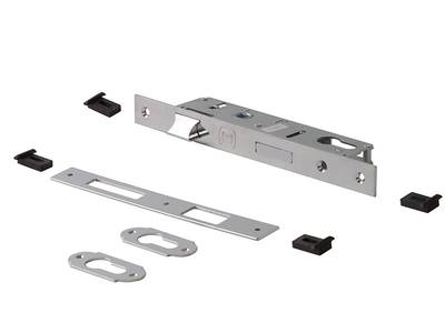 Замок ригельный с защелкой ELEMENTIS 153/F23/30/85/8 c ответной планкой, 2 накладки Изображение