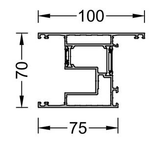 створка  S158, 100/75 мм, 6,0 м RAL7024 мат Изображение